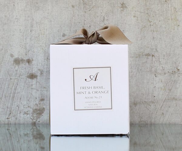 No.21 Fresh Basil, Mint & Orange Natural Soy Candle